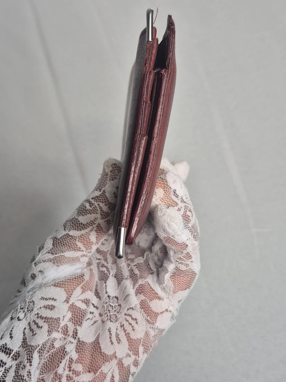 Cartier Men's Leather Bifold Wallet - Burgundy with Metal Corners